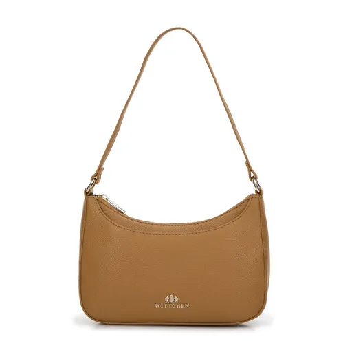 Kožená bagetka s otvoreným predným vreckom hnedá