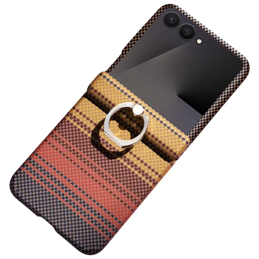 FIBRASKIN Štýlový kryt s držiakom pre Samsung Galaxy Z Flip7 5G žltý