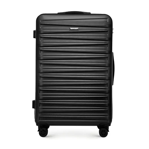 Veľký kufor ABS s horizontálnym razením, čierny 56-3A-003-11