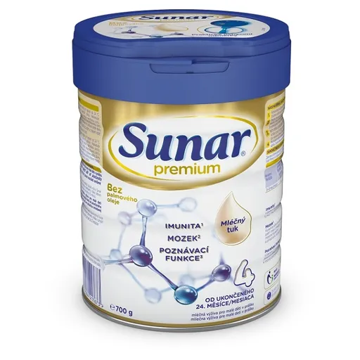 SUNAR Premium 4 Pokračovacie mlieko od ukončeného 24. mesiaca 700 g