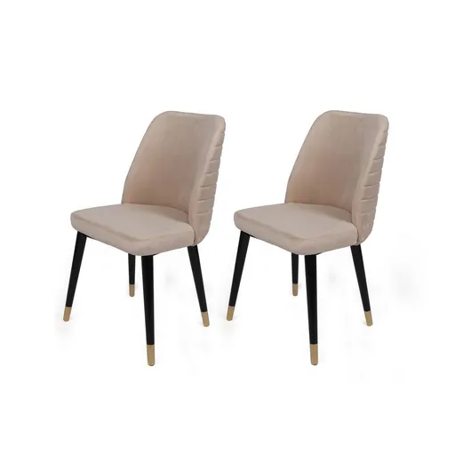 Súprava jedálenských stoličiek Hugo Cream and Black, 2 ks