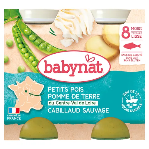 BABYBIO menu hrášok a zemiaky s islandskou treskou 2x200 g