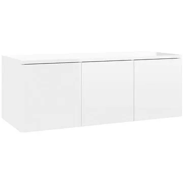 TV stolík biely s vysokým leskom 80 × 34 × 30 cm drevotrieska (801865)