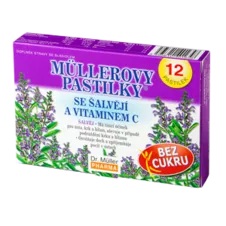 DR. MÜLLER Pastilky so šalviou a vitamínom C bez cukru 12 kusov