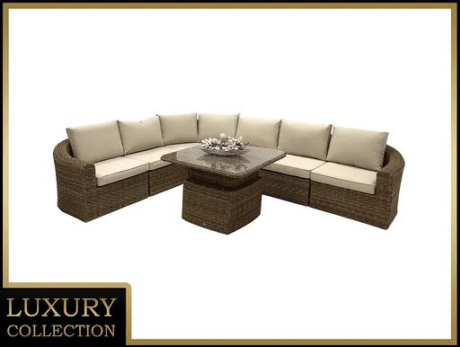 DEOKORK Ratanová modulová zostava rohová BORNEO LUXURY pre 6 osôb (hnedá)