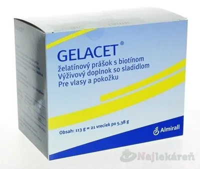 GELACET želatínový prášok s biotínom, 21ks