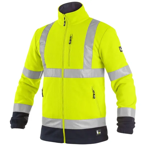 Canis (CXS) Pánska reflexná fleecová mikina CXS PRESTON - Žltá | 2XL