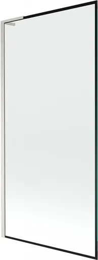 MEXEN/S - Next L vaňová zástena FIX 90 x 150, čierna vzor, nikel kartáčovaná 895-090-000-03-70-97