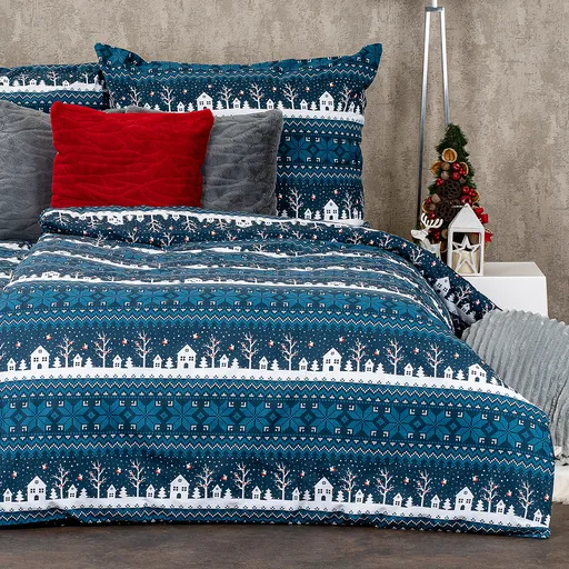 4Home Bavlnené obliečky Winter village, 140 x 200 cm, 70 x 90 cm