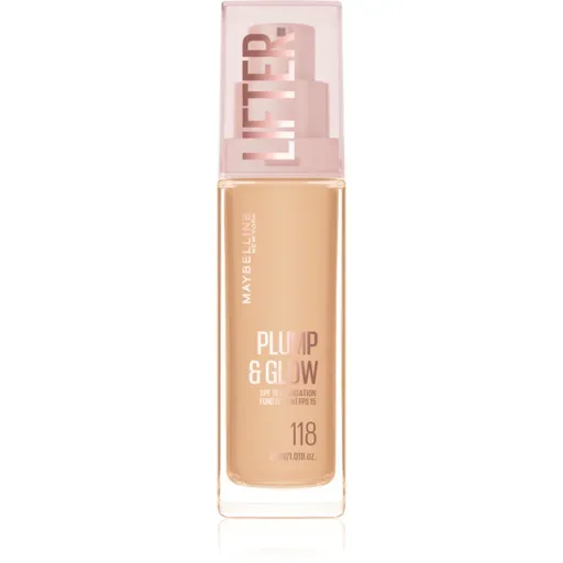 MAYBELLINE NEW YORK Lifter Plump & Glow rozjasňujúci make-up pre prirodzený vzhľad odtieň 118 30 ml