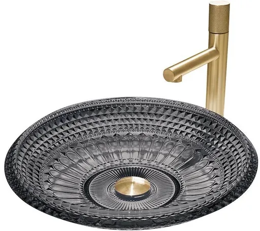 MEXEN - Heba sklenené umývadlo na dosku 45x45, čierna 24064570