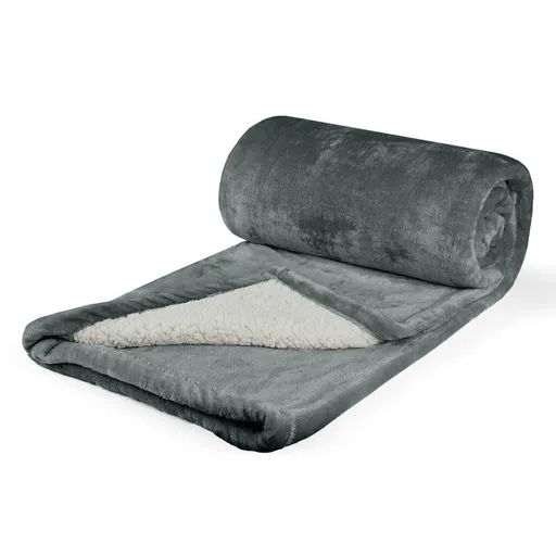 Polášek Mikroflanelová deka s barančekom - Tmavošedá | 150 x 200 cm