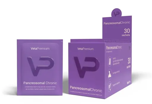 VetaPro Pancreosomal Chronic pankreatické enzými pre psy a mačky 30x3g