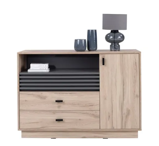 Meblar  Komoda ALLMO AL7 | dub estana, antracit