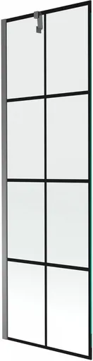 MEXEN/S - Next vaňová zástena FIX 60 x 150, čierna vzor, grafit metal 895-060-000-00-77-95