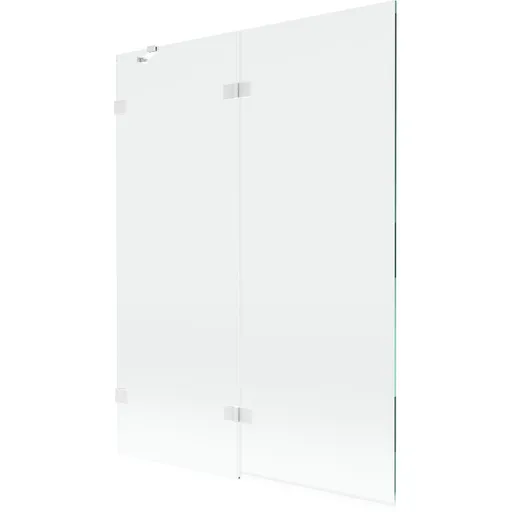 MEXEN/S - Lunar vaňová zástena 2-krídlová ľavá 130 x 150, transparent, biela 897-130-100-20-00-L