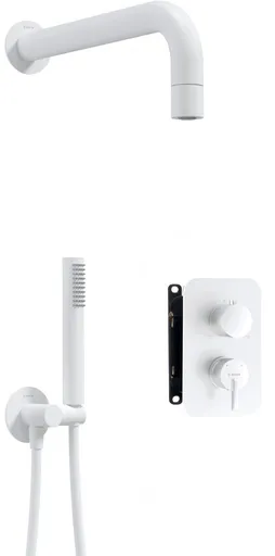 DEANTE DEANTE - Silia biela, Podomietkový sprchový set, vrátane telesa - s malou sprchovou hlavicou BXYZAQSM