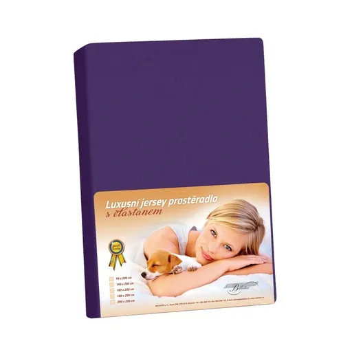 Bellatex Jersey prestieradlo s elastanom slivková, 90 x 200 cm