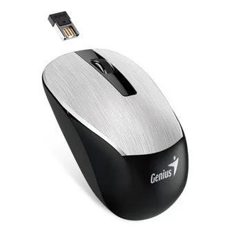 Genius Myš NX-7015 31030019404, 1600DPI, 2.4 [GHz], optická, 3tl., bezdrátová USB, stříbrná, AA
