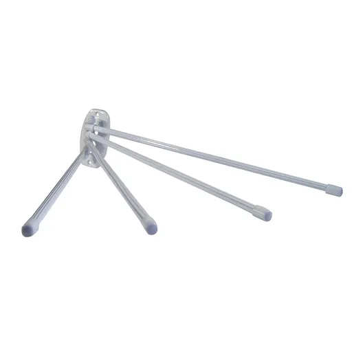 Kovový sušiak na uteráky, 4 ramená, biela, L