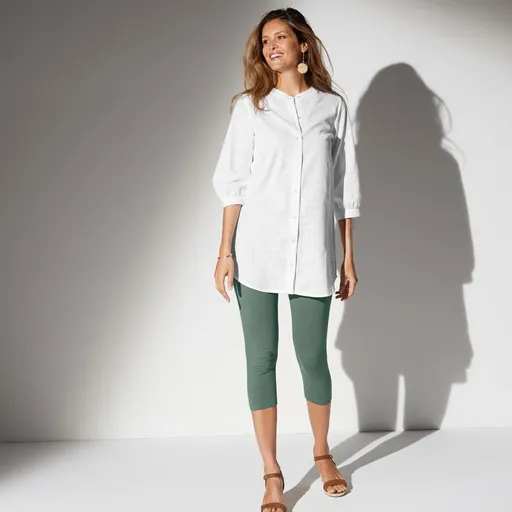 Súprava 2 ks jednofarebných 3/4 legín s pružným pásom