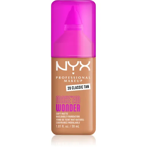 NYX Professional Makeup Make ‘Em Wonder ľahký zmatňujúci make-up odtieň 20 Classic Tan 30 ml