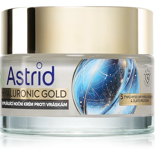 Astrid Hyaluronic Gold nočný krém proti vráskam s proteínmi 50 ml
