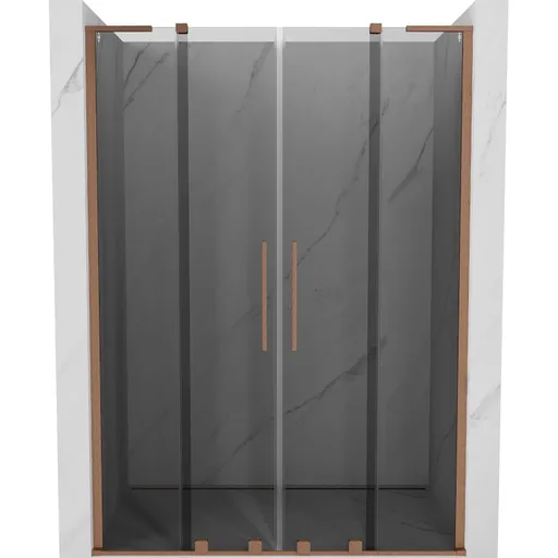 MEXEN/S - Velar L Duo posuvné sprchové dvere 150, grafit, meď kartáčovaná 871-150-003-42-65