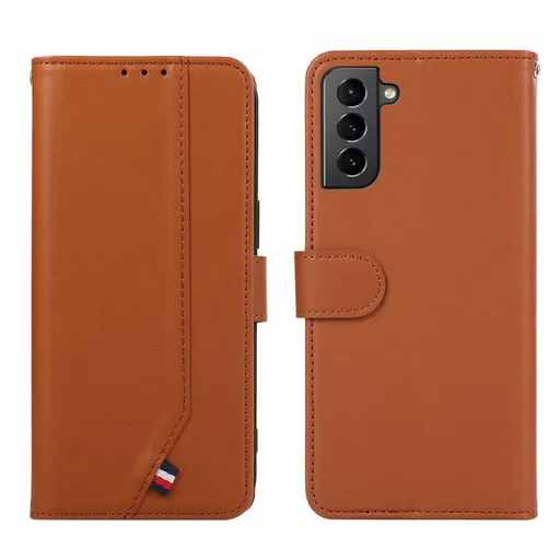 ABEEL DELICATE Peňaženkový obal Samsung Galaxy S21 5G hnedý