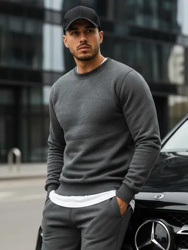 Pánska mikina sivej farby (bx2405)