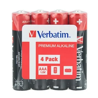 Verbatim 49500, Jednorazová alkalická batéria, ceruzková, AAA, 1.5V, fólie, 4-pack, 49500