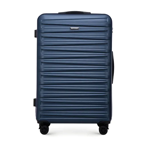 Veľký ABS kufor s horizontálnym razením, tmavomodrá 56-3A-003-90