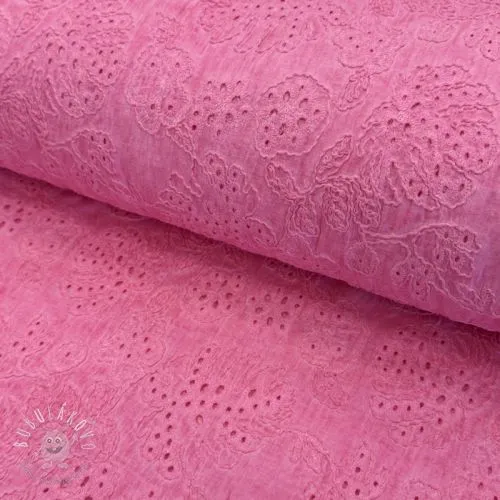 Bavlnená látka VOILE EMBROIDERY Vintage fuchsia