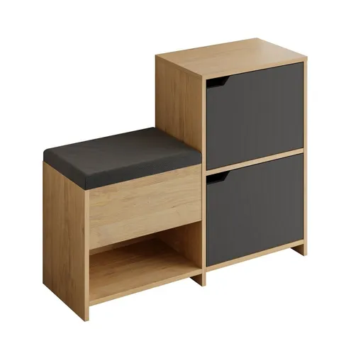 Skrinka na topánky Haven Oak and Anthracite