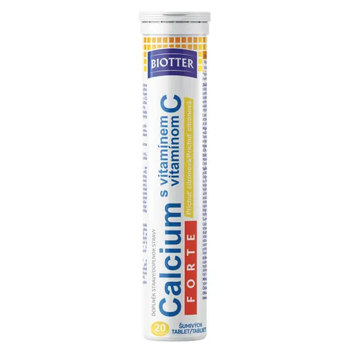 BIOTTER Calcium FORTE s vitamínom C citrón tablety 20 ks