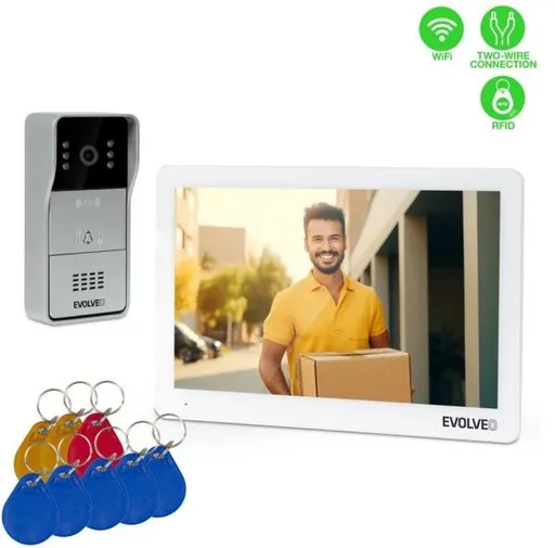 EVOLVEO DoorPhone 10-2W - 2 drôtový videotelefón s aplikáciou 32GB pamäťou