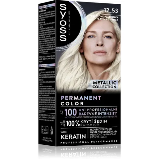 Syoss Color Metallic Collection permanentná farba na vlasy odtieň 12_53 Platinum Pearl 1 ks