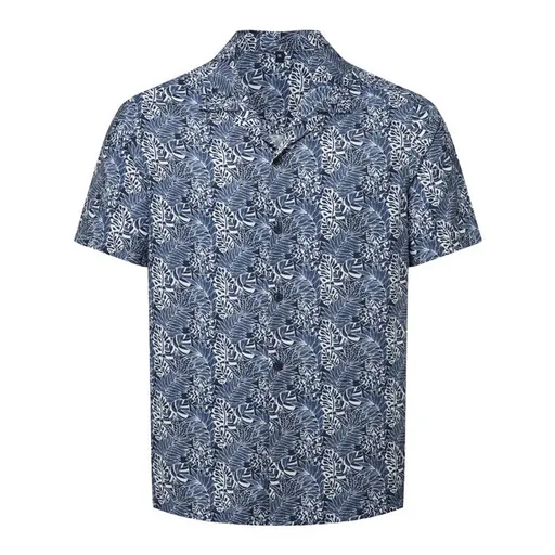 WOMBAT® Pánska letná košeľa - Biela / tmavomodrá / leaf | L