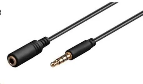 PREMIUMCORD Kábel Jack 3, 5mm 4 pinový M/F 1m pre Apple iPhone, iPad, iPod