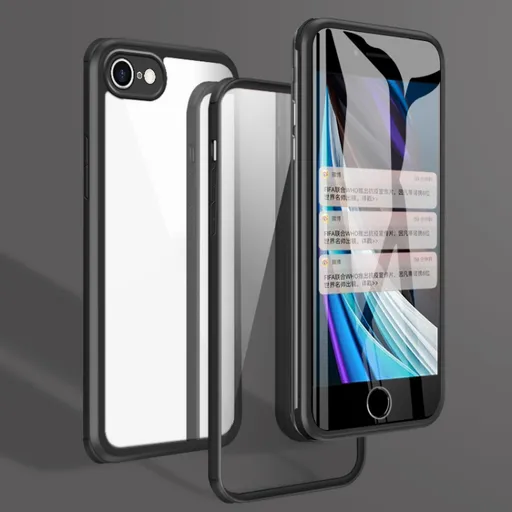 TPU Obojstranný kryt 360 Apple iPhone SE 2022 / 2020 iPhone 8 / 7 čierny