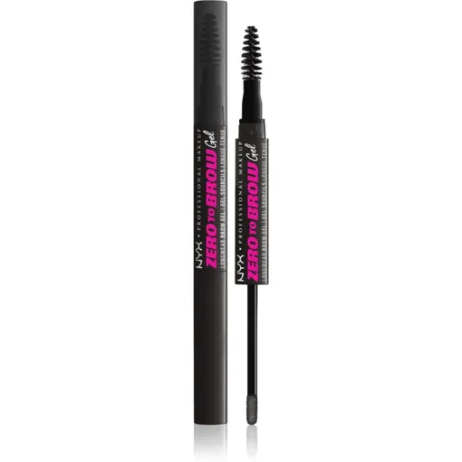 NYX Professional Makeup Zero To Brow Gel gél na obočie s aplikátorom odtieň 08 Black 2 ml
