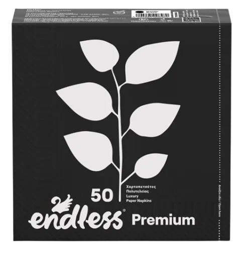 ENDLESS PREMIUM - Dvojvrstvové papierové obrúsky black, 50 ks