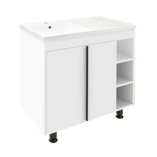 Kúpeľňová skrinka s umývadlom Naturel Lucca 79x70x45 cm biela lesk LUCCA80W