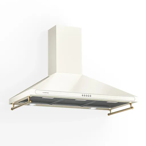 Klarstein Victoria 90, digestor, 90 cm, nástenný, 644,5 m³/h, LED, retro dizajn, slonovinový