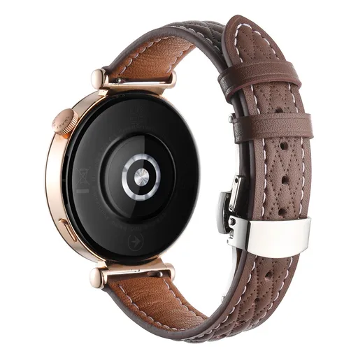LATTICE BAND Kožený remienok pre Huawei Watch GT 6 41mm / GT 5 41mm tmavohnedý