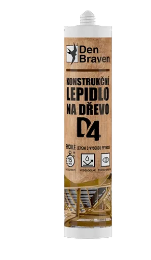 DEN BRAVEN D4 - Konštrukčné polyuretánové lepidlo transparentná 0,3 L