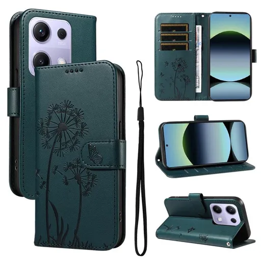 ART DANDELION Peňaženkové puzdro pre Xiaomi Redmi Note 14S tmavozelené