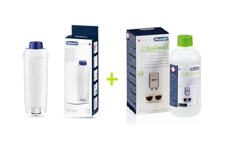 DeLonghi DLS C002 vodný filter 1 ks + DeLonghi EcoDecalk 500 ml