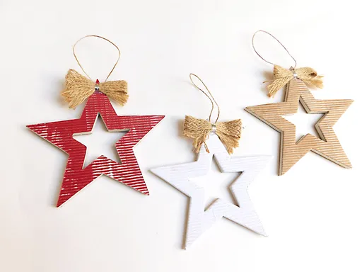 Dekorácia vianočná, hviezda 3ks