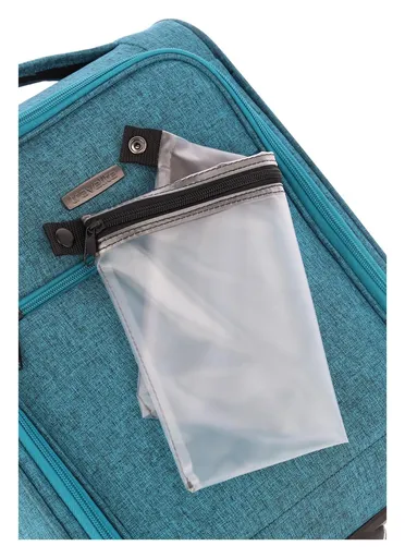 Malý textilný kufor Travelite Cabin 2w Underseater Petrol